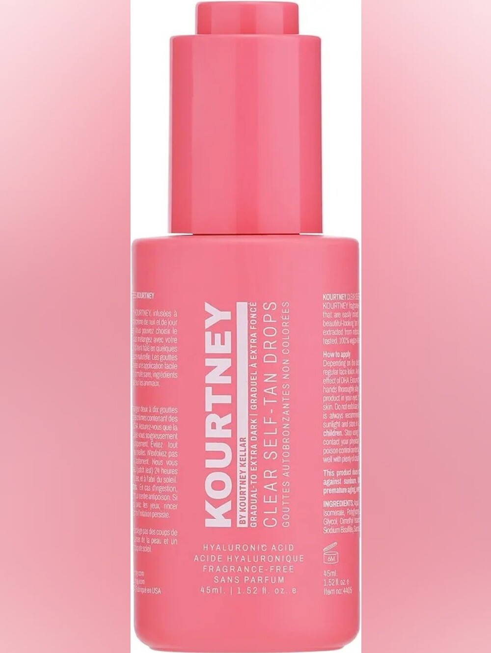 Kourtney Clear Self-Tan Drops — Pink Face Tanning Serum